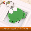 Newest leather design,latest green frog design pvc key chain